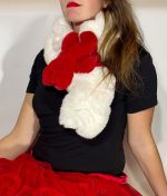 Dames sjaal bont  Rood-Wit